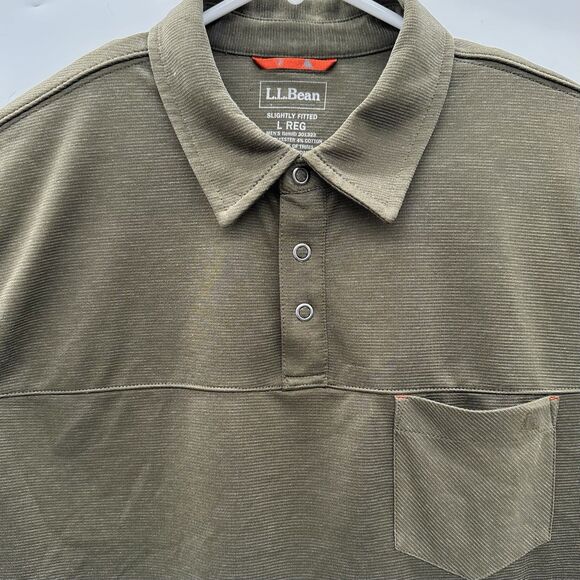 L.L. Bean Other - LL Bean Polo Shirt Mens Large Olive Green Slightly Fitted Breathable